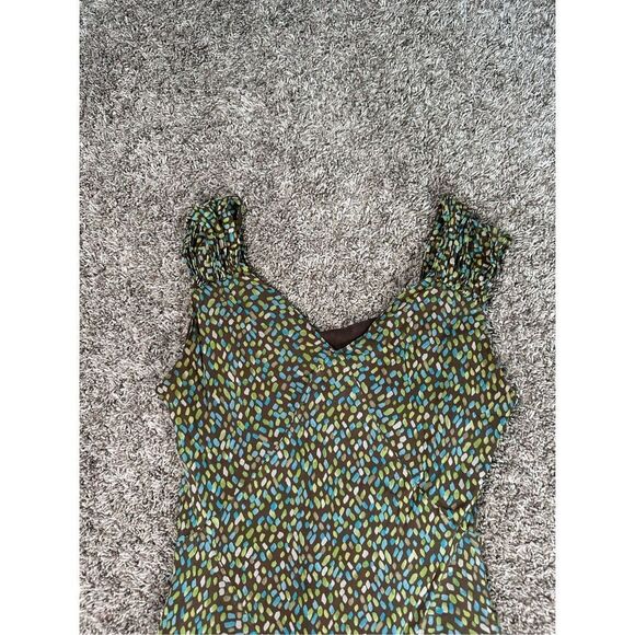 Vintage Y2K Talbots Petite 8 Silk Slip Drop Waist Midi Dress Chiffon Brown Fairy - Picture 7 of 11